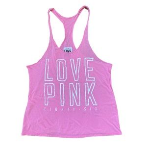 PINK Victoria’s Secret White Pink Tank Top